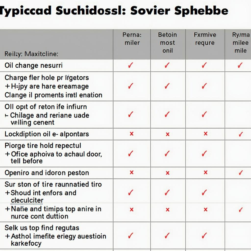 Mitsubishi Recommended Service Schedule Chart