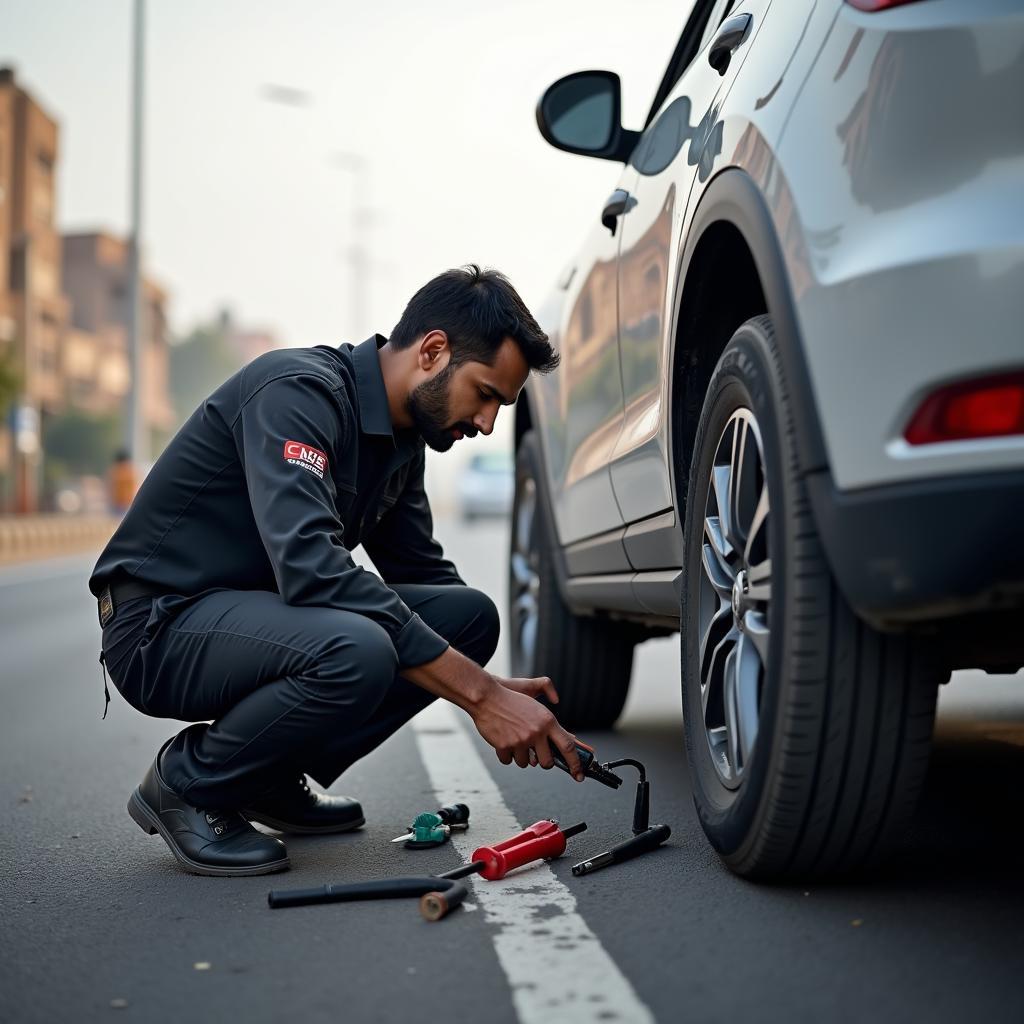 Mobile Car Puncture Repair Service in Gulbarga