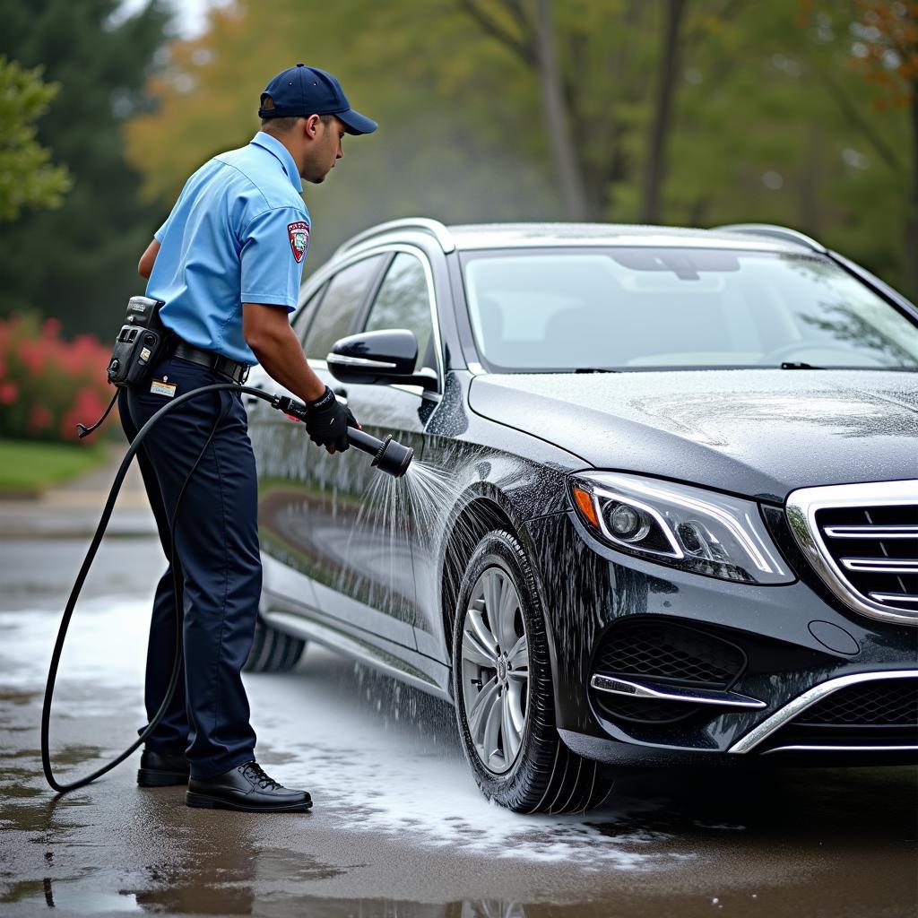 Mobile Car Wash Valet Service in Action