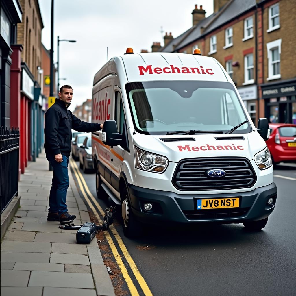 Mobile Mechanic Providing Roadside Assistance in London