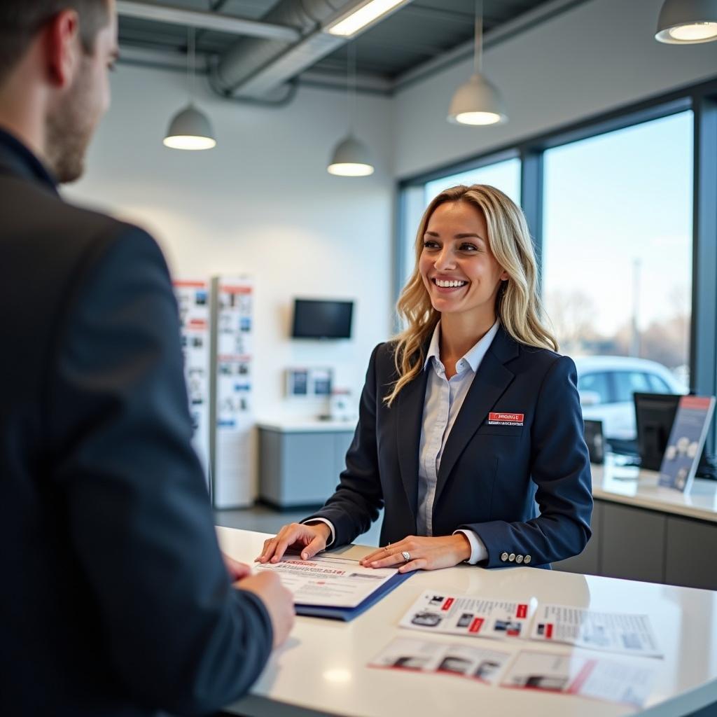 Modern Bosch Car Service Center Reception Area