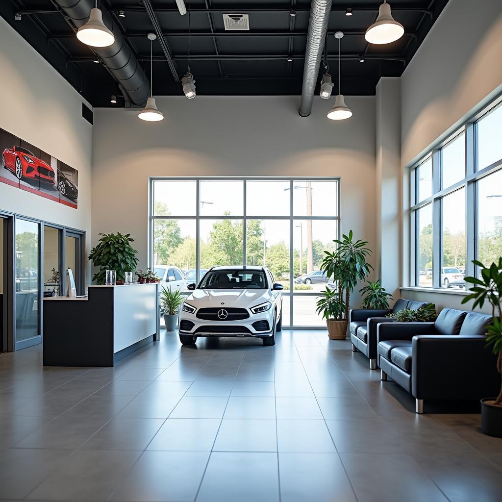 Modern car service center reception area in Bangalore