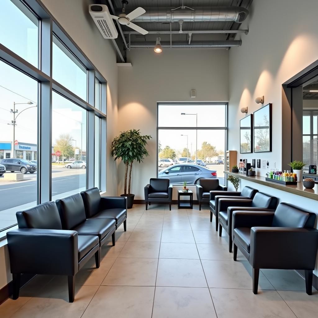 Modern Car Service Waiting Area with Amenities