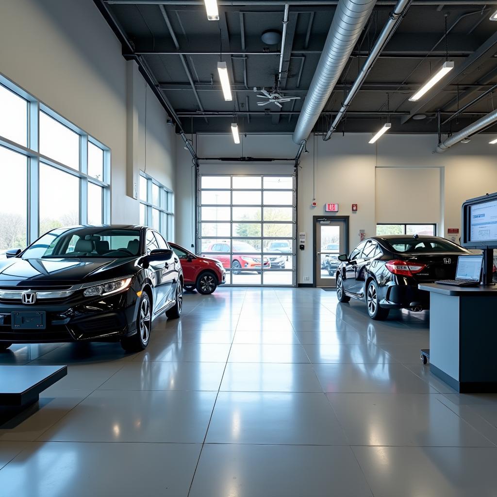 Modern Honda Service Center with Diagnostic Equipment