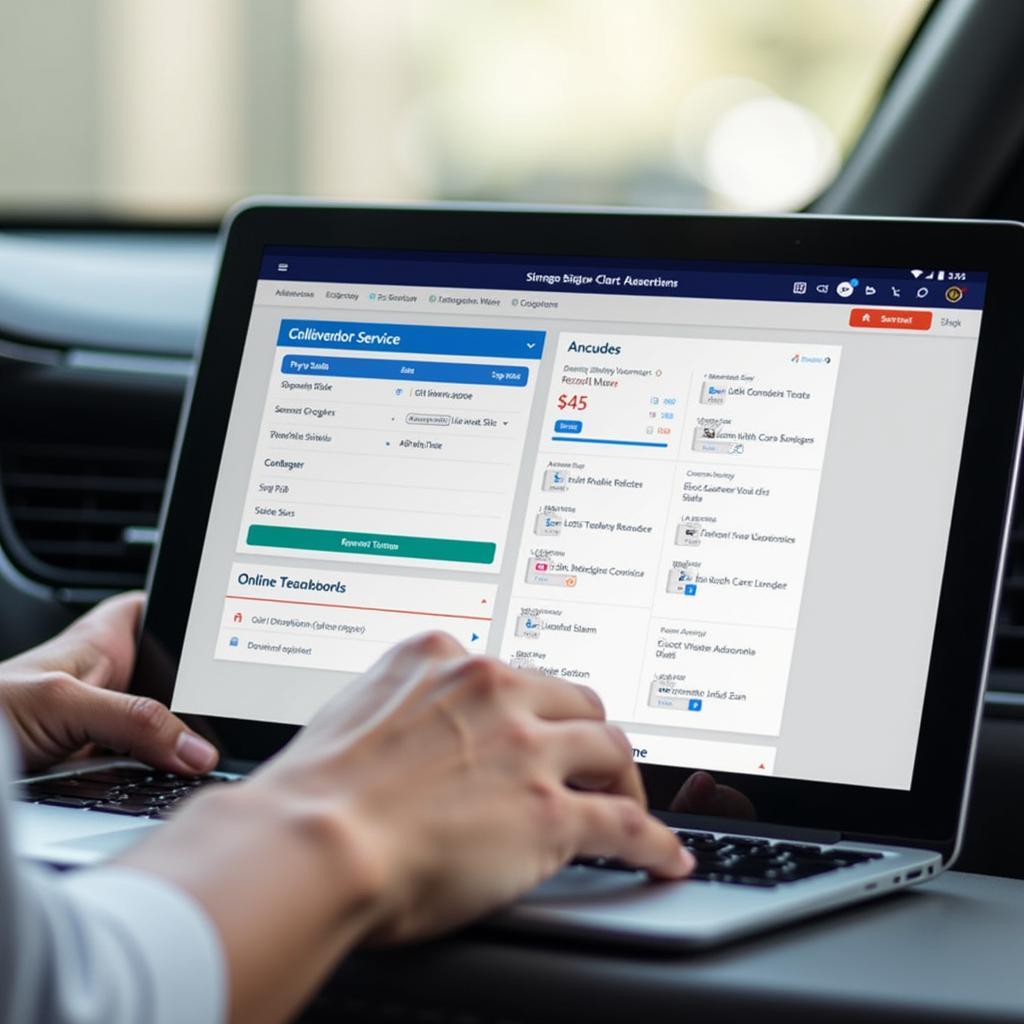 A person booking a multi-car service appointment online