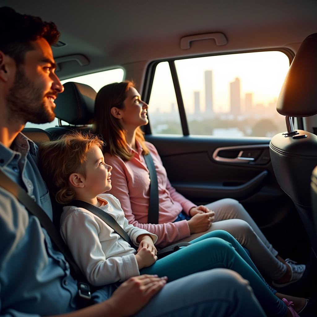 Family enjoying a Mumbai Car Service trip