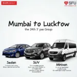 Mumbai to Lucknow Car Service Options: Sedan, SUV, and Minivan