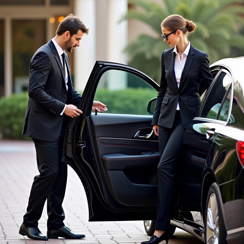 Naples Private Car Service Chauffeur Opening Door