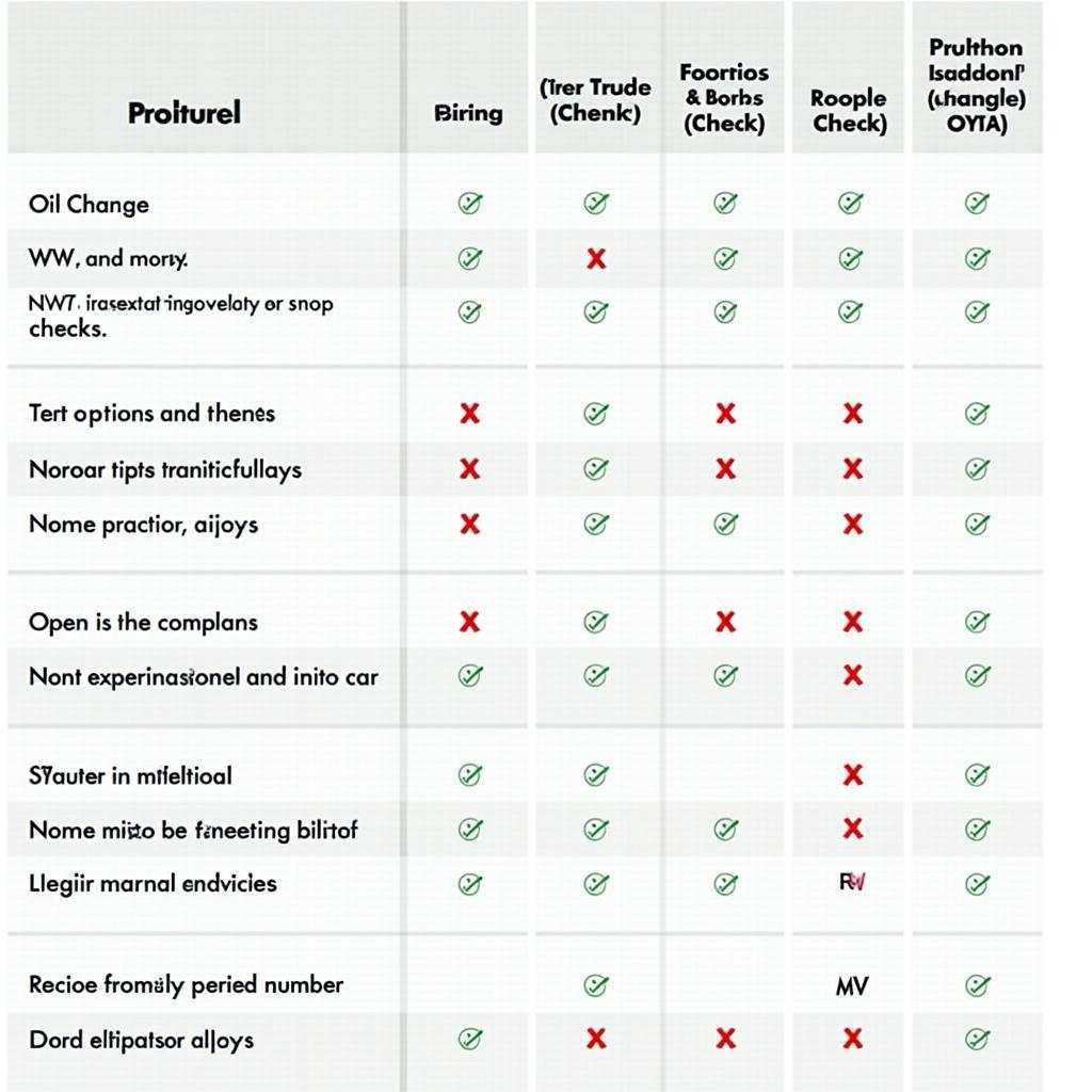 New Car Service Intervals Chart