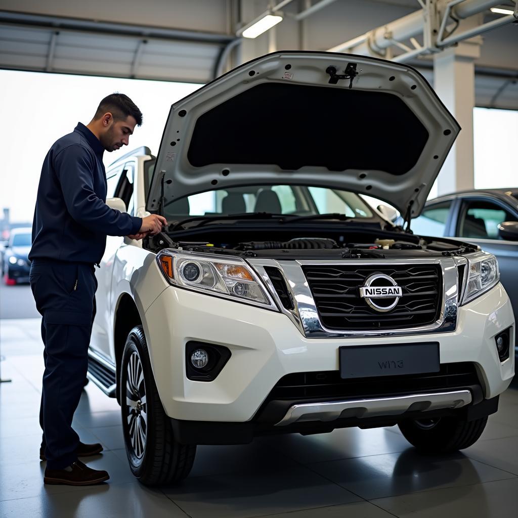 Regular Maintenance at a Nissan Service Center in Qatar