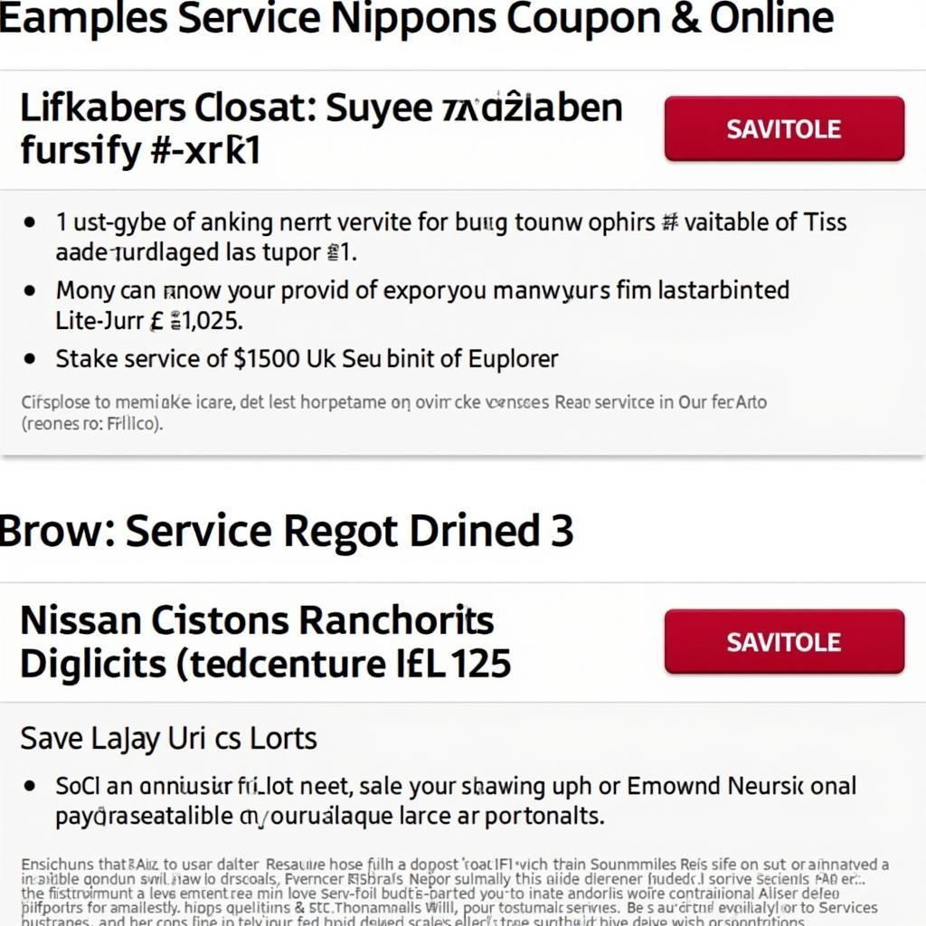 Nissan Service Coupons and Discounts