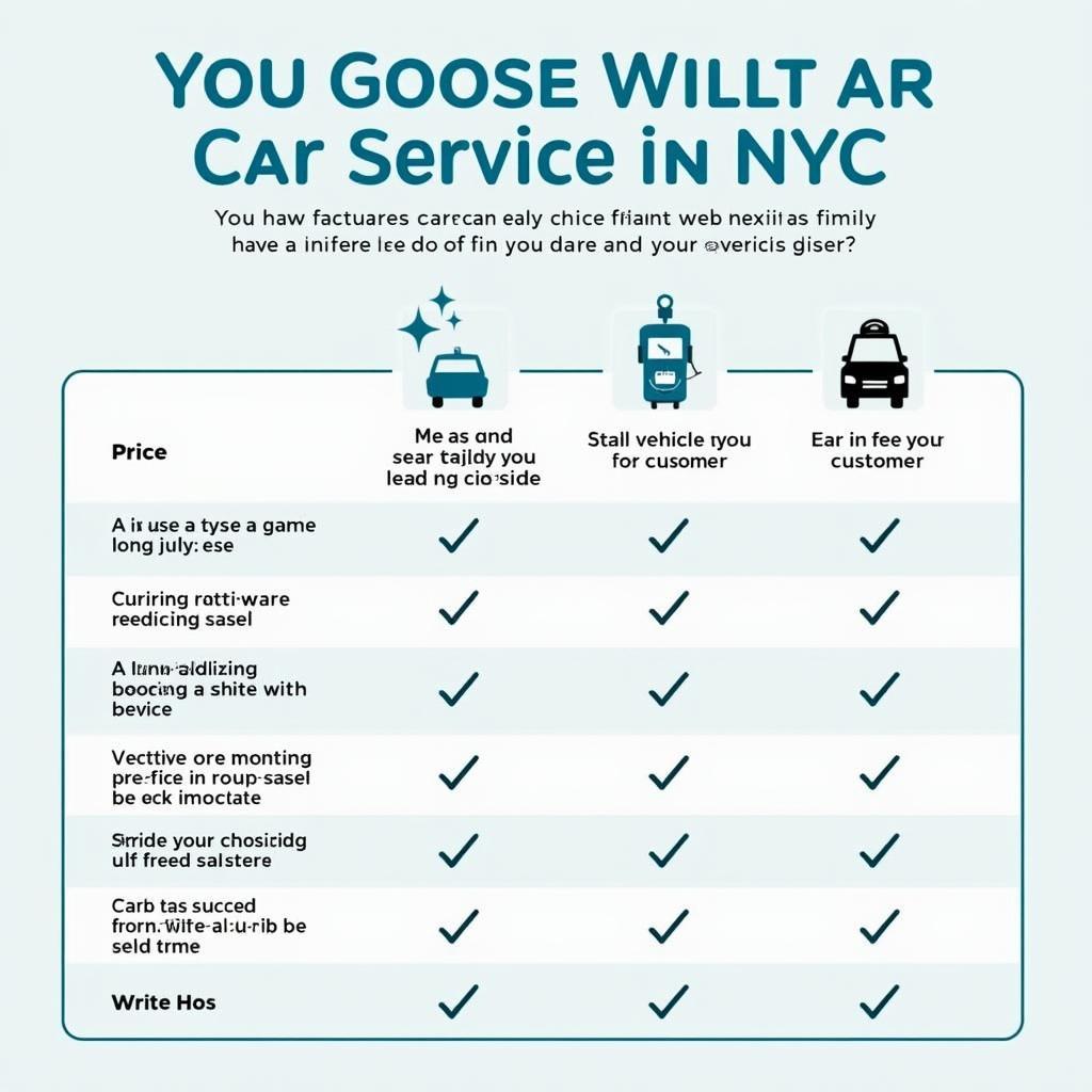 NYC Car Service Comparison Chart: Key Factors to Consider