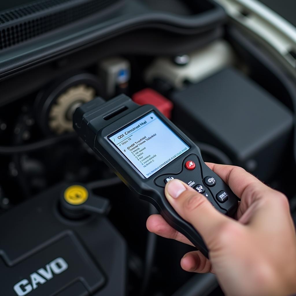 OBD Scanner Reading Diagnostic Trouble Code