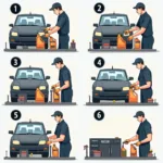 Oil Change Process in a Car Repair Service Center