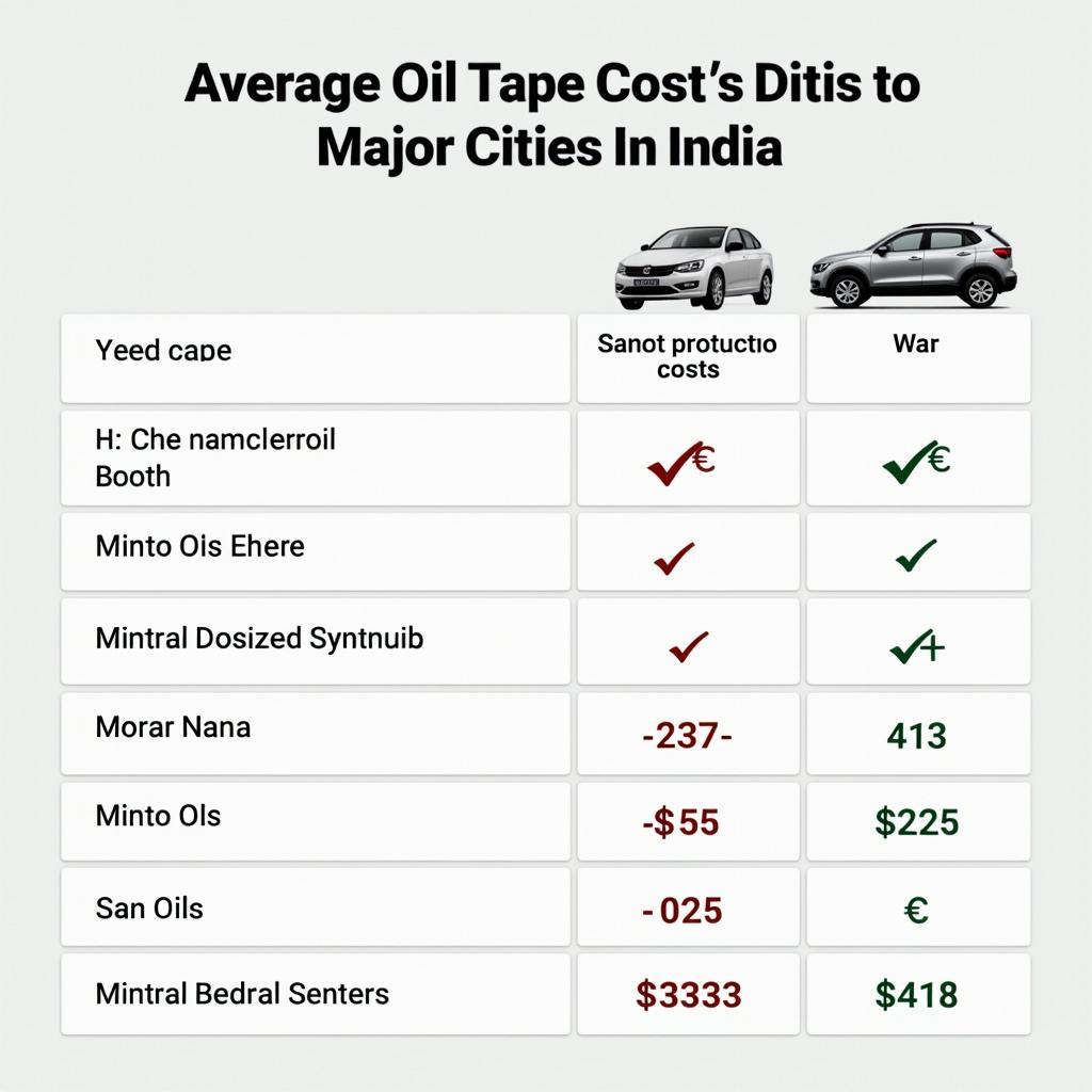 Oil Service Price Comparison India