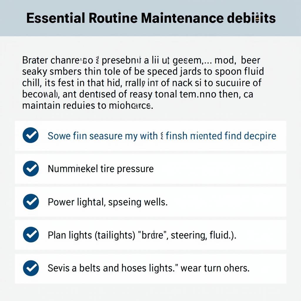 Opel Routine Maintenance Checklist