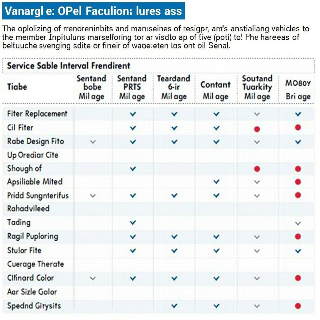 Opel Recommended Service Schedule