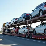 Open Car Transport on a Highway