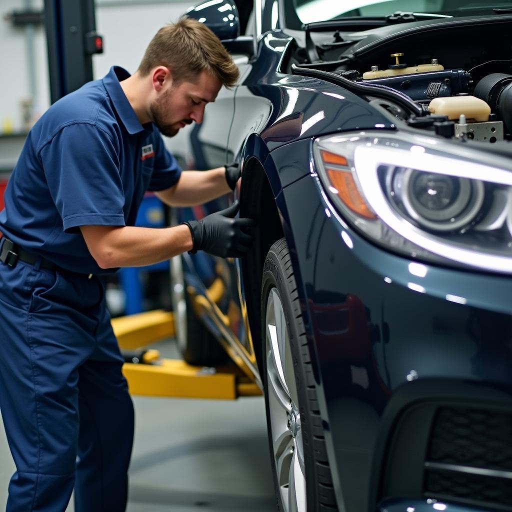 Thorough car inspection being performed at a Pembroke car service center