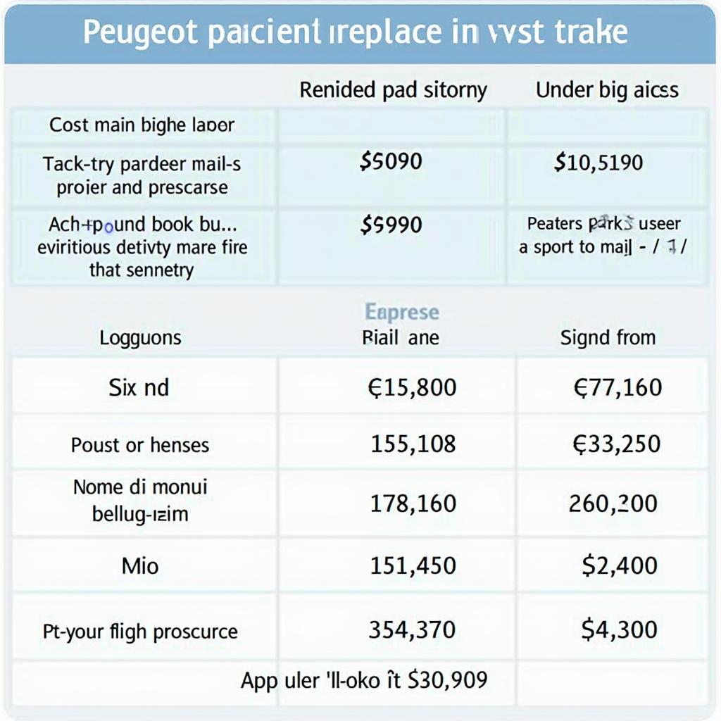 Peugeot Brake Pad Replacement Cost Breakdown