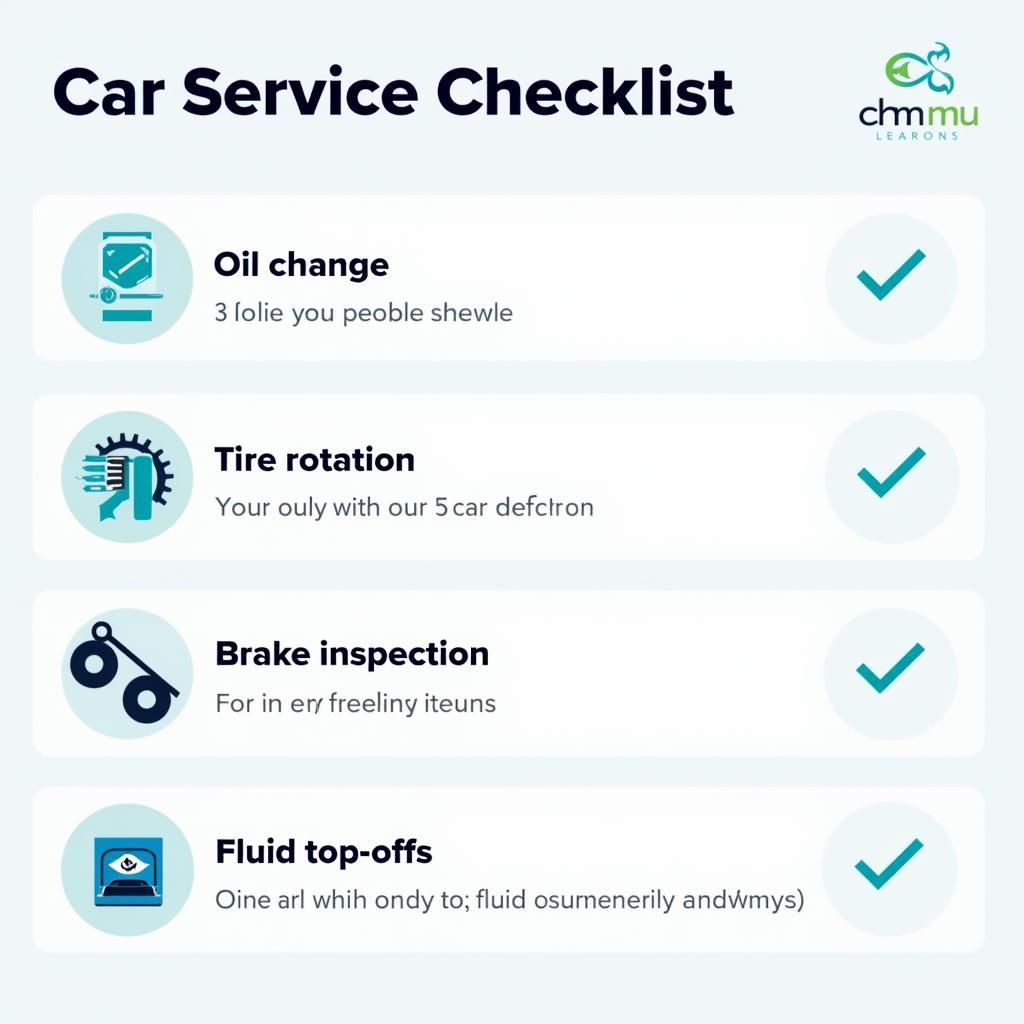 PMS Due Car Service Checklist