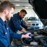 Expert Technicians Performing Pontarelli Car Service