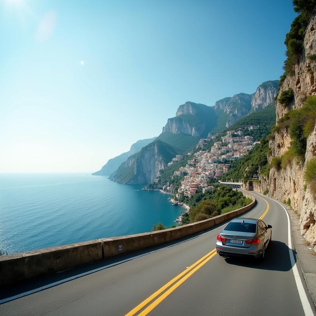 Scenic route from Positano to Naples Airport by car