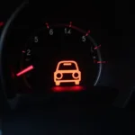 Check engine light illuminated on a car dashboard after a service