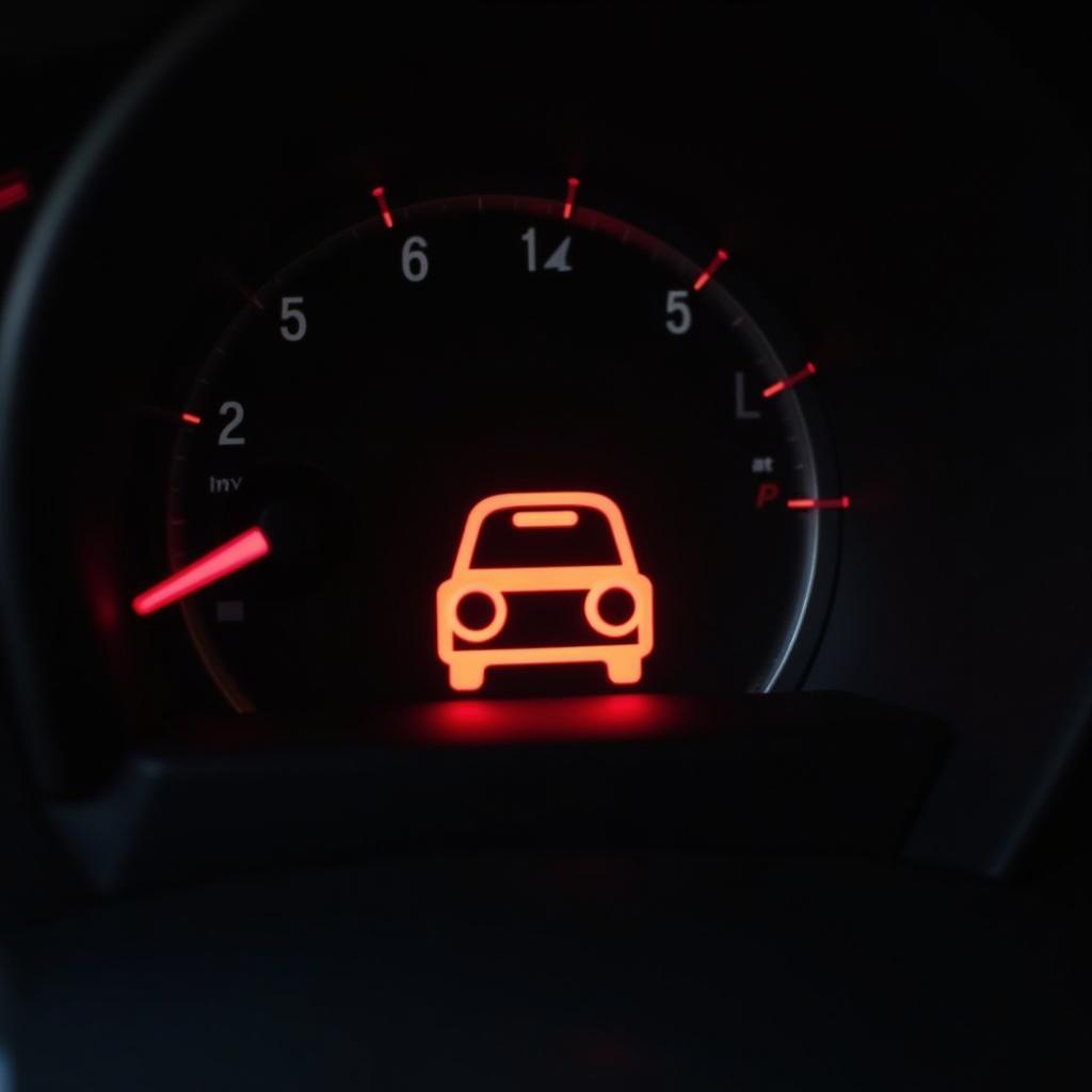 Check engine light illuminated on a car dashboard after a service