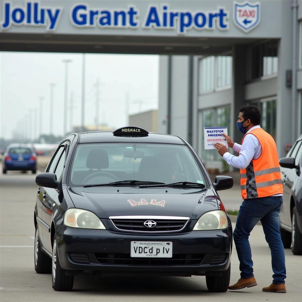 Pre-Booked Taxi Waiting at Jolly Grant Airport