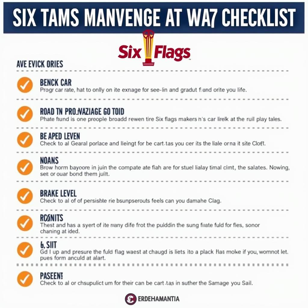 Pre-Trip Car Service Checklist for Six Flags Trip