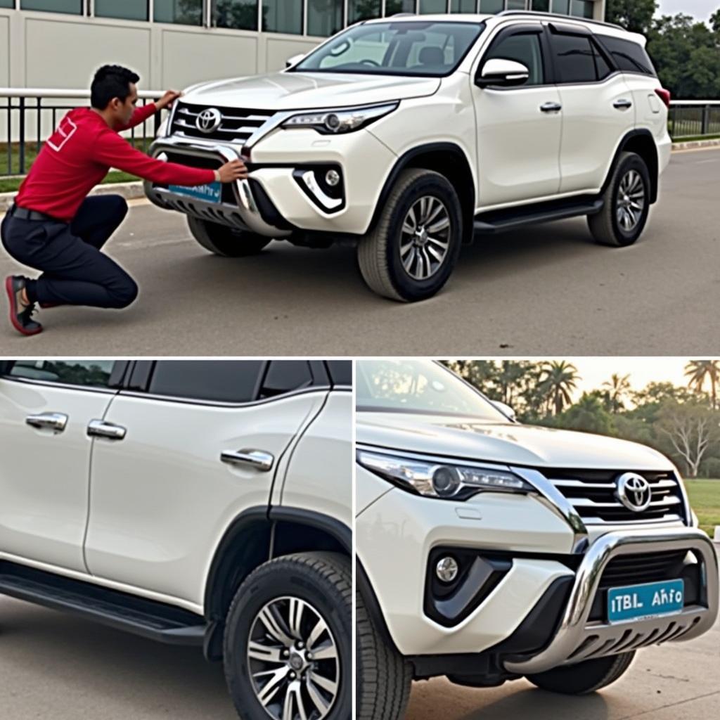 Preparing the Toyota Fortuner for rental service