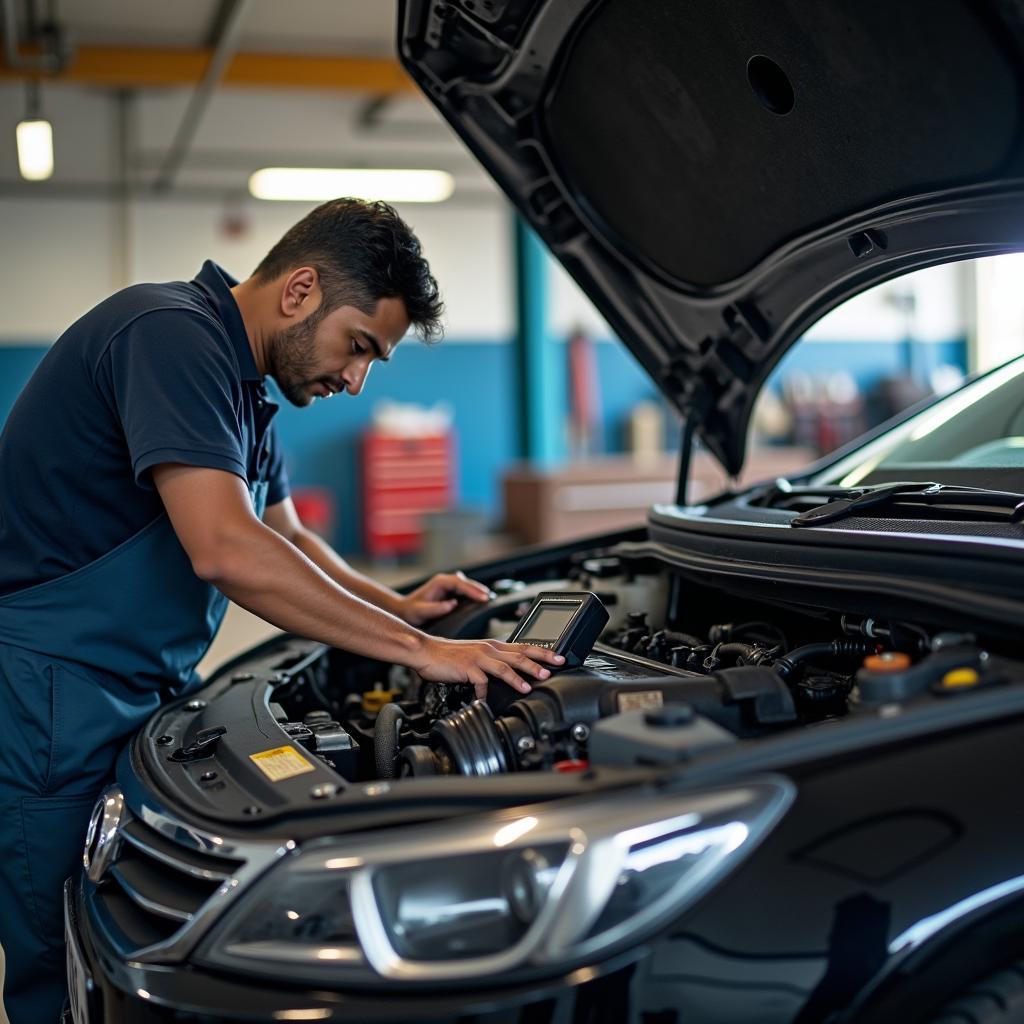 Preventative Car Maintenance Kolkata: Mechanic Checking Engine