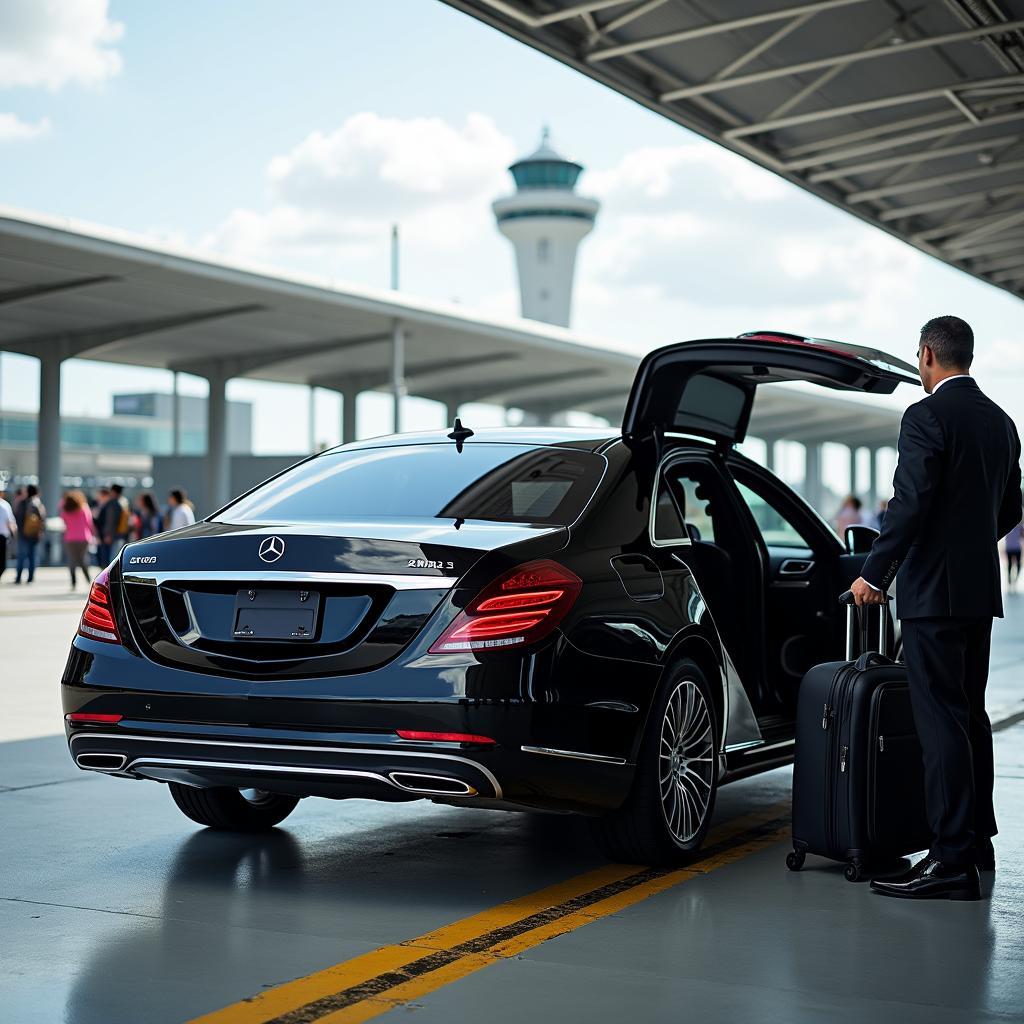 Private car service waiting at Orlando Airport for Daytona Beach transfer