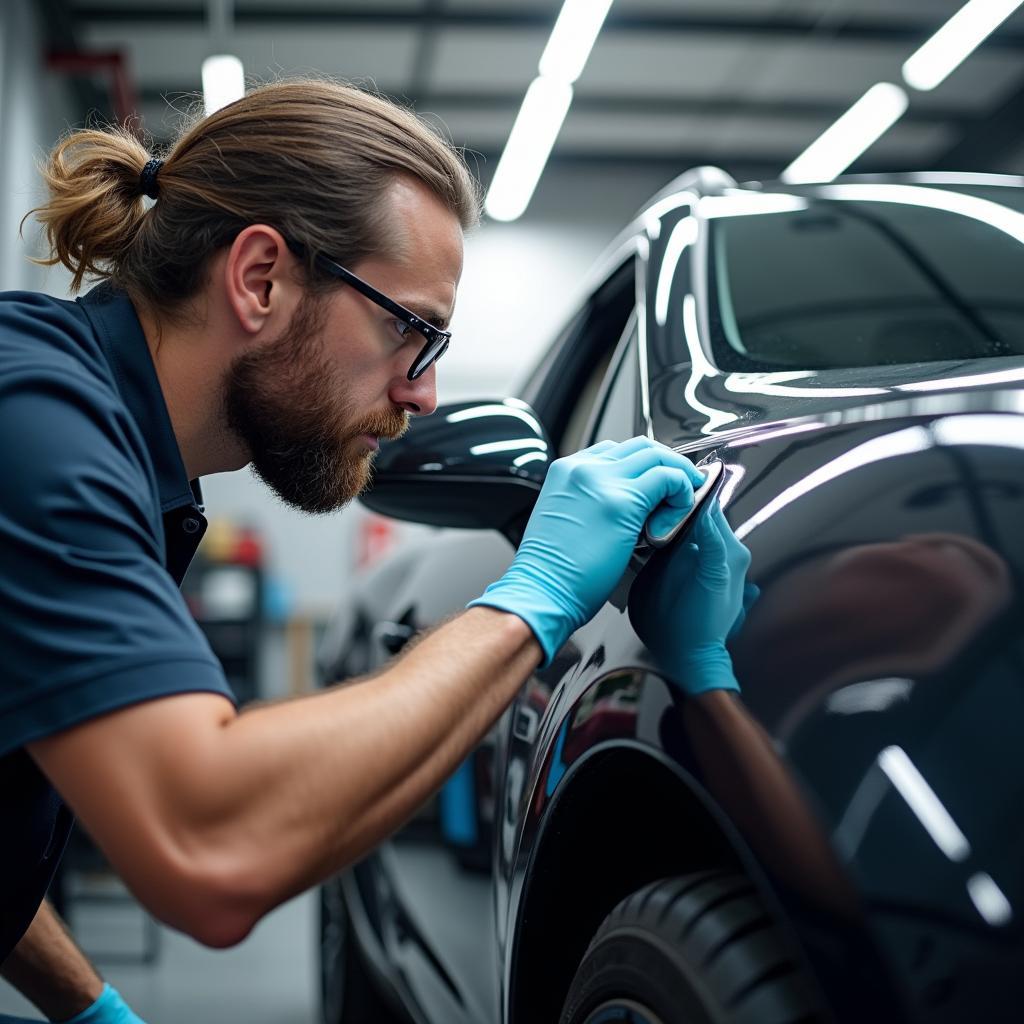 Professional Car Detailing Process in Action