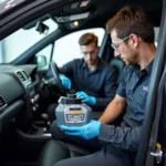 Professional car odor removal service in Dallas TX using specialized equipment