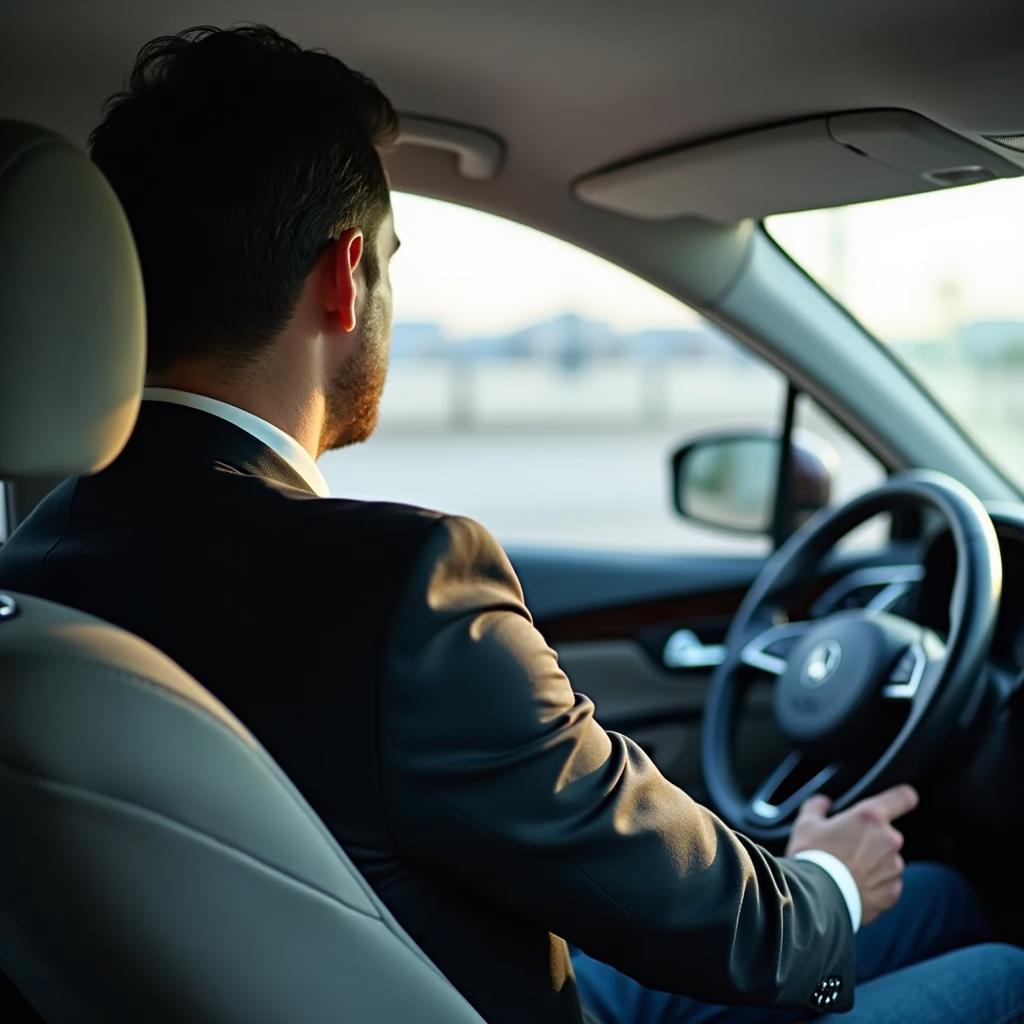 Professional Chauffeur Driving a Car Service from Jersey City to JFK