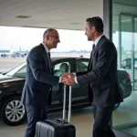 Professional Chauffeur Assisting with Luggage at LAX