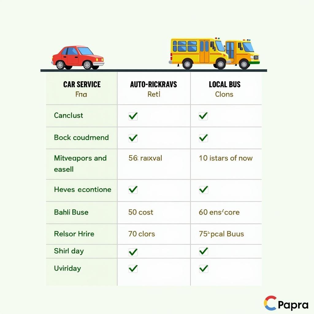 Comparison of car service with other transportation options in Puri