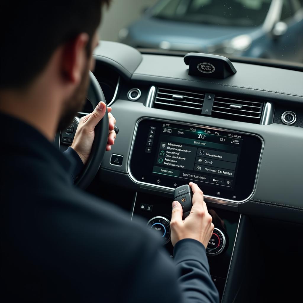 Advanced Diagnostic Tools Being Used on a Range Rover