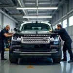 Range Rover Being Serviced at a Specialized Center