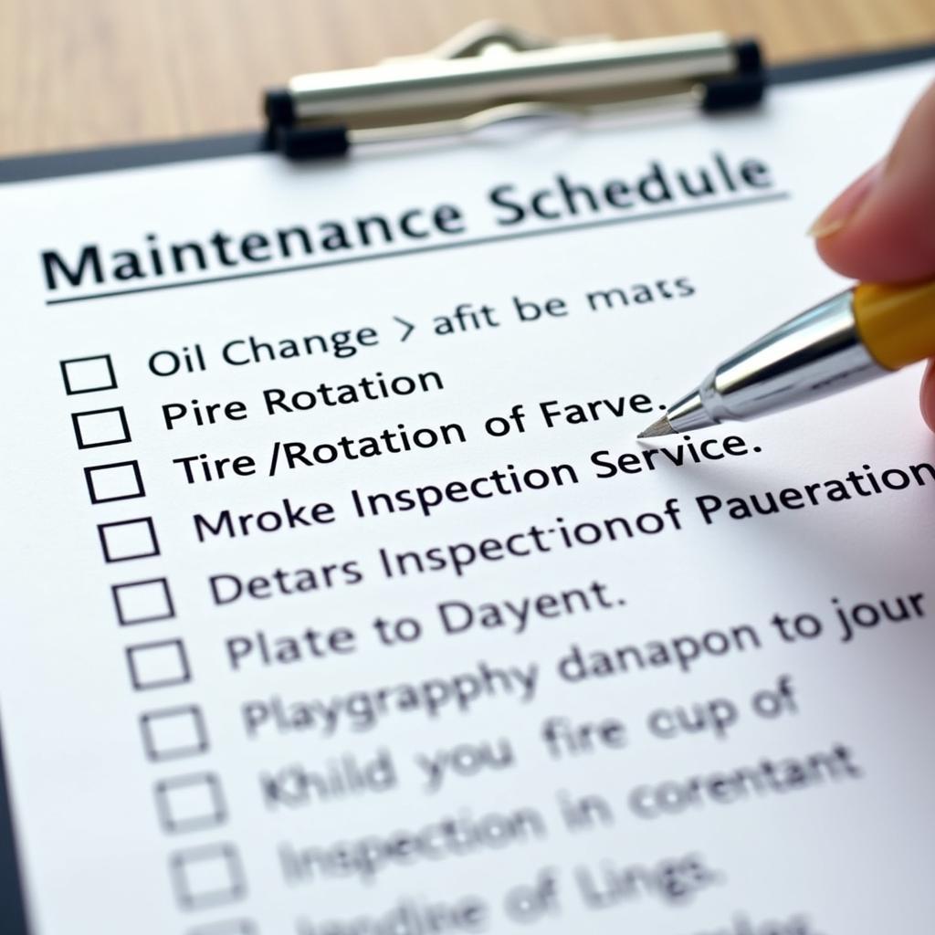 Car Maintenance Schedule Checklist