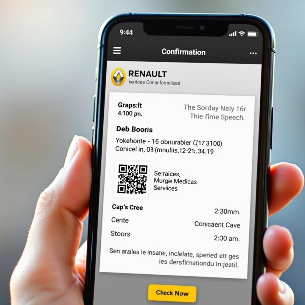 Renault Online Booking Confirmation