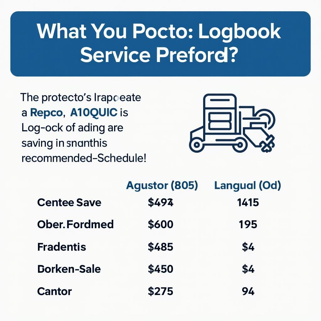 Repco Logbook Service Cost Comparison Chart