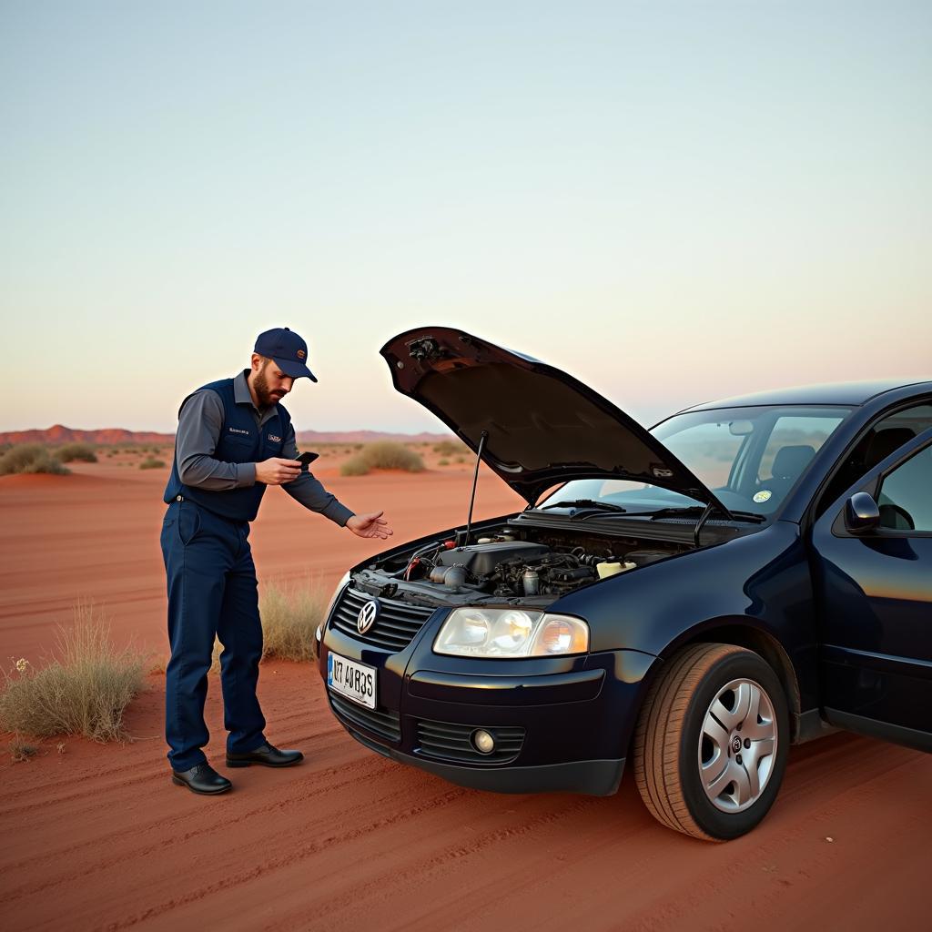 Roadside assistance scenario in Australia