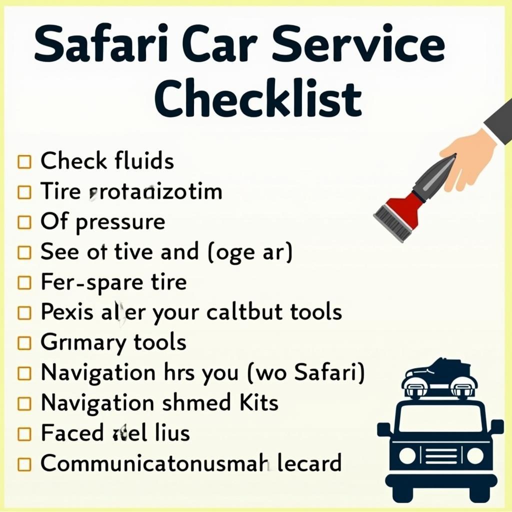 Safari Car Service Checklist