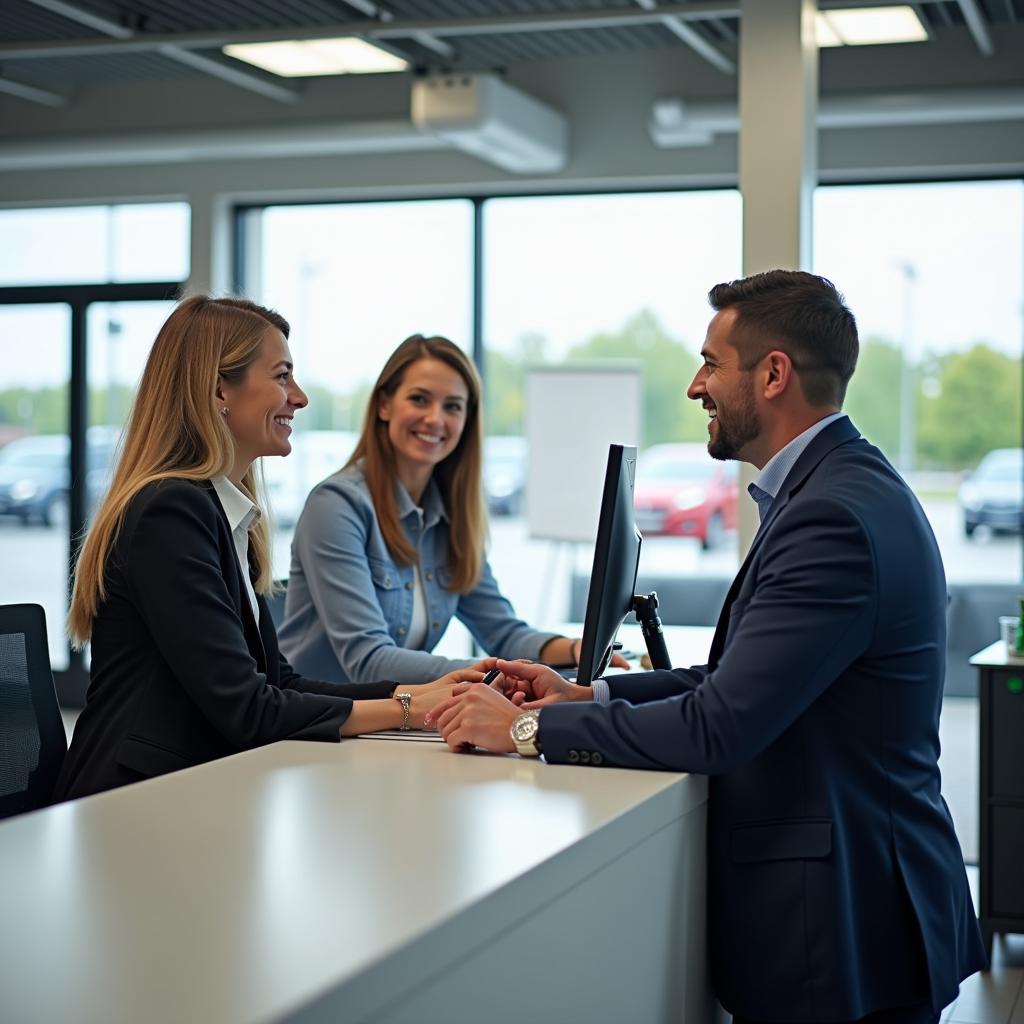 Customer Interacting with Service Advisor at Sak Motors