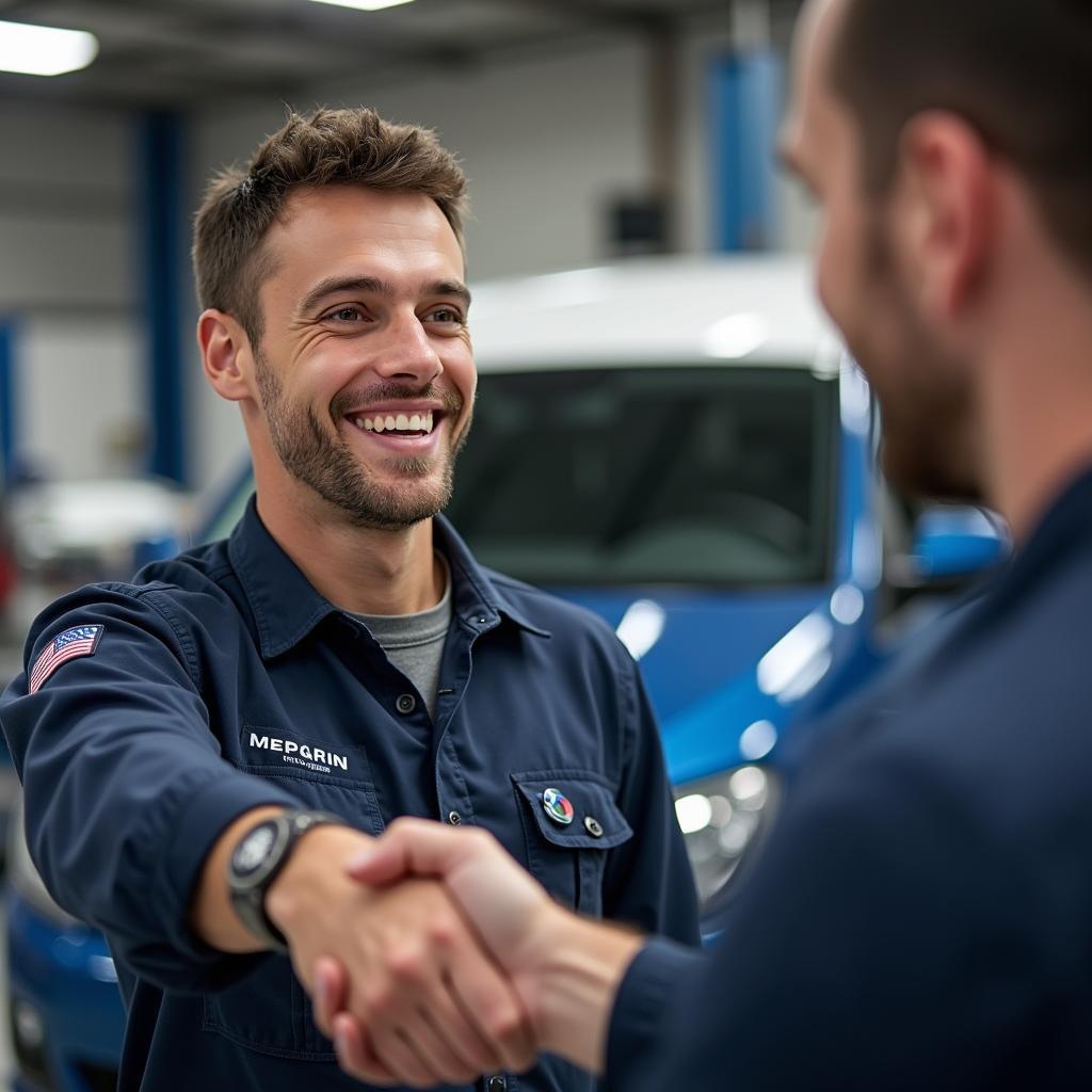 Satisfied Customer at a Car Service in Plano