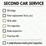 Second Car Service Checklist - Essential Maintenance Items