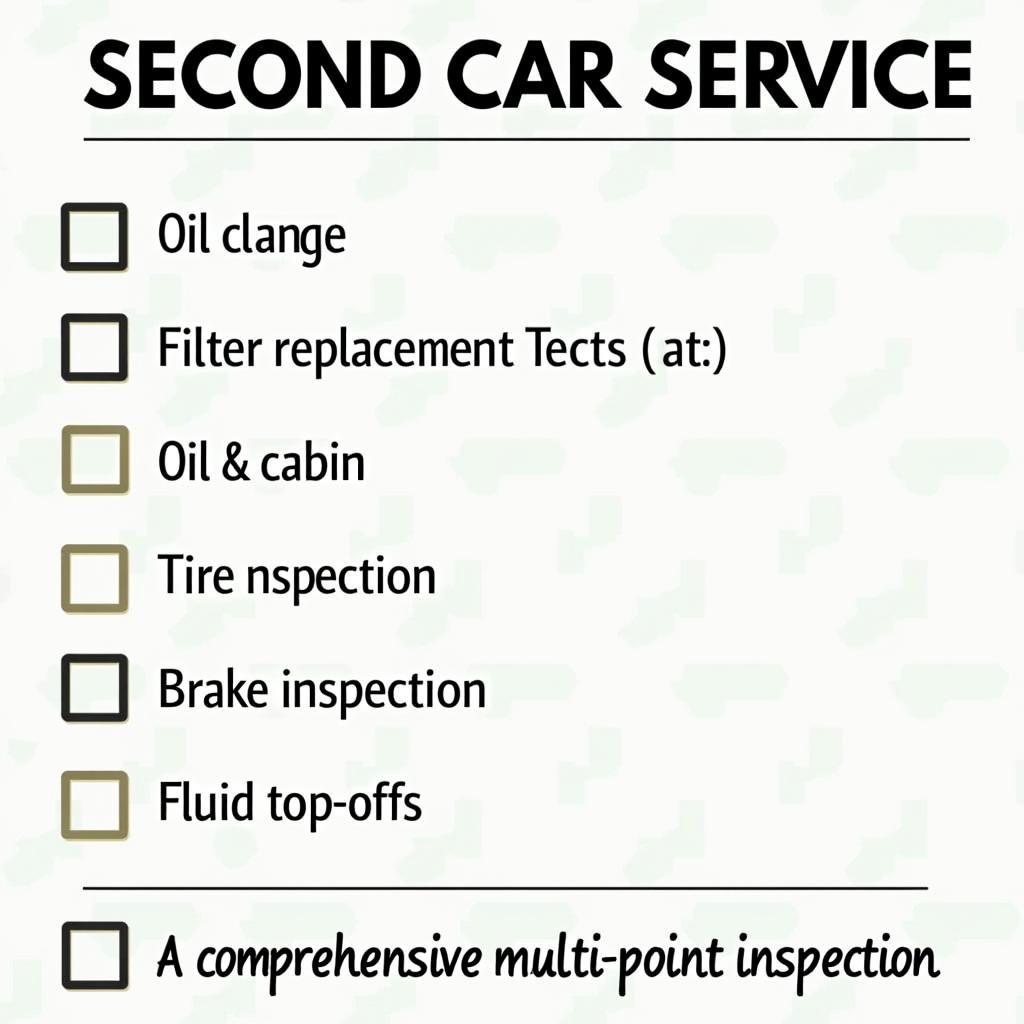 Second Car Service Checklist - Essential Maintenance Items